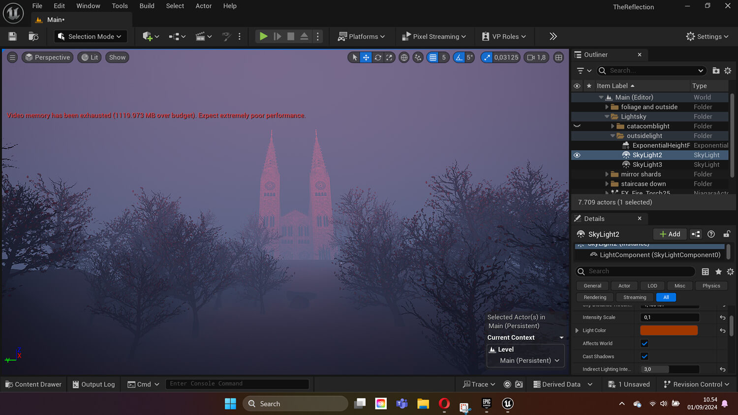 Behind the scenes, The reflection and unreal engine